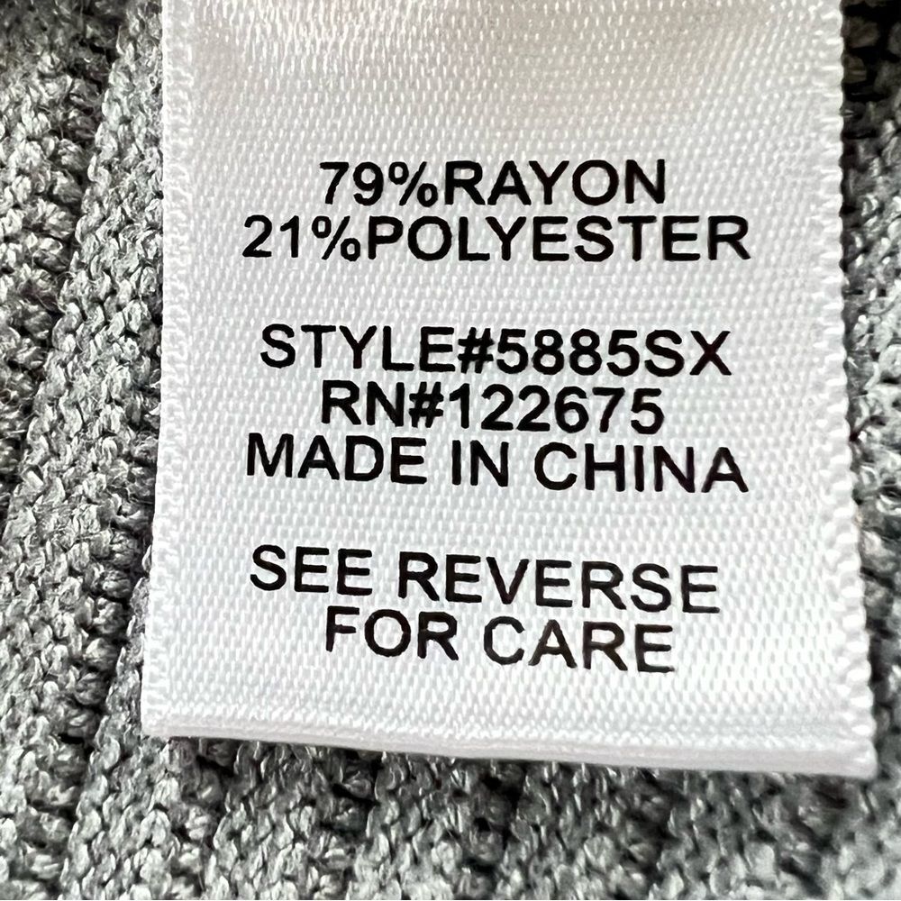 Lety & Me Heather Heather Grey Ribbed Mixed Stitch Open Front Cardigan Size M - Picture 9 of 15